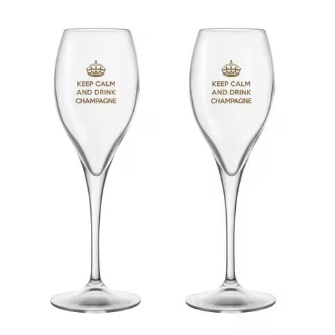Keep Calm Drink Champagne Glasses