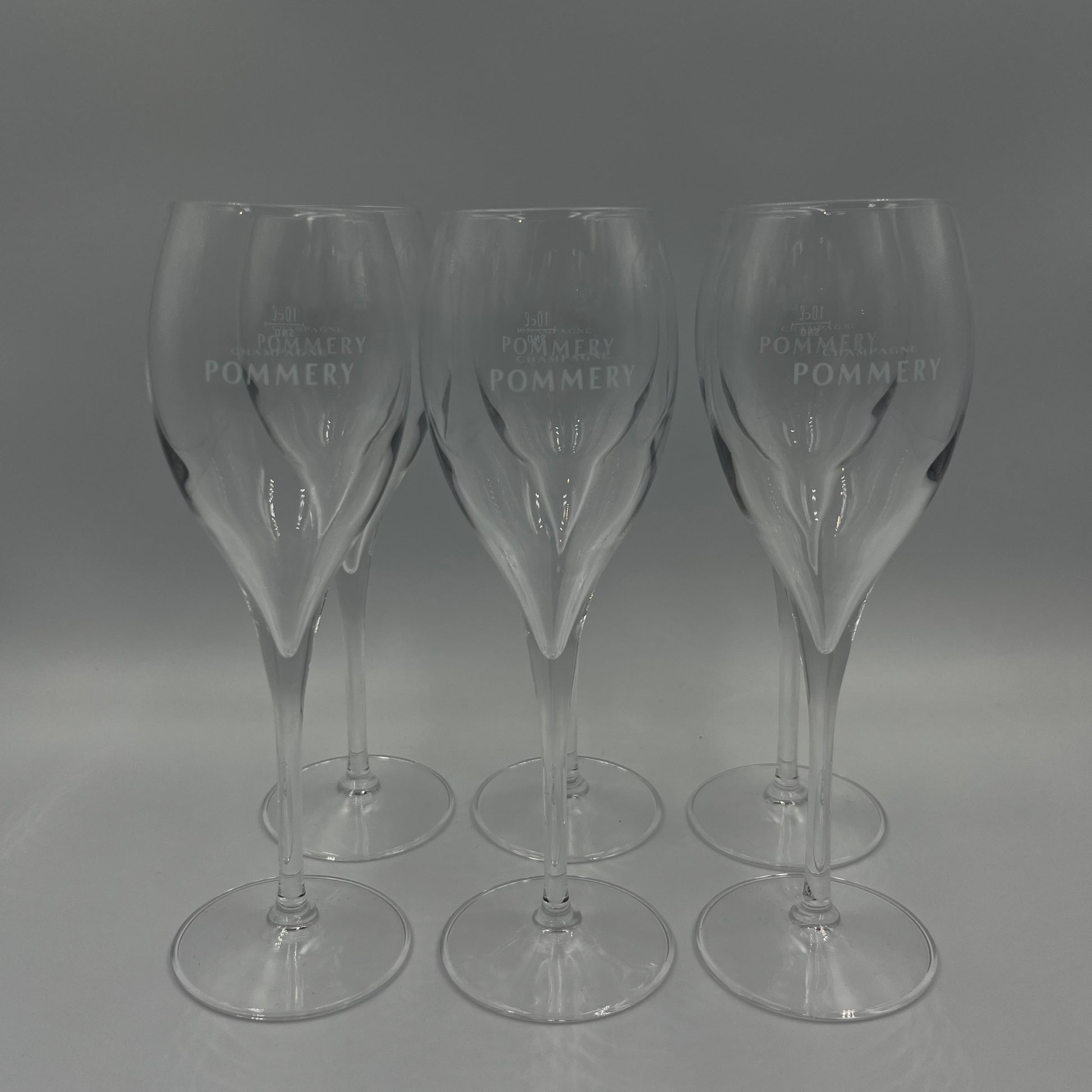 Pommery champagne glasses
