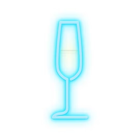 Champagne glas neonlys