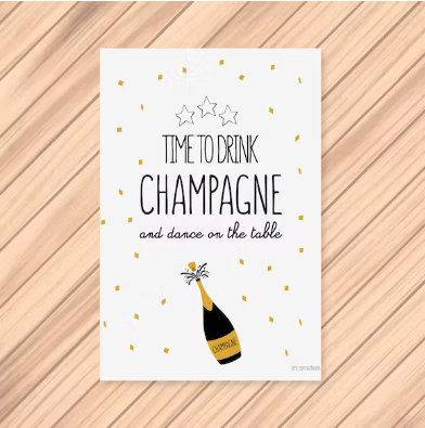 Drink Champagne Postcard