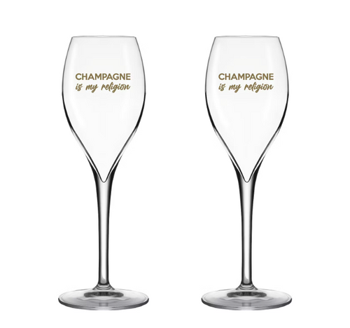 CHAMPAGNE is my religion glasses